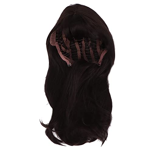 Heat Resistant Synthetic Black Brown Bangs Wig for Cosplay, Halloween & Daily Wear - Perfect for Parties, Costumes & Everyday Styling