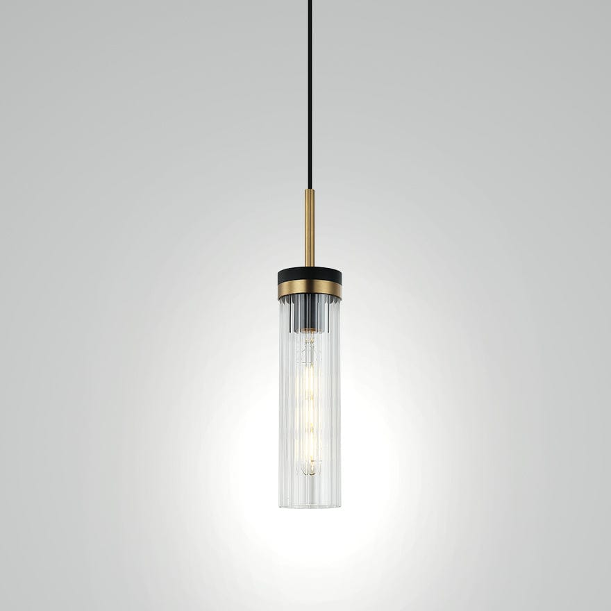 Georgia Glass Ribbed Pendant Light - Elegant Handmade Glass Ceiling Fixture for Dining Room, Kitchen Island & Bedroom Lighting