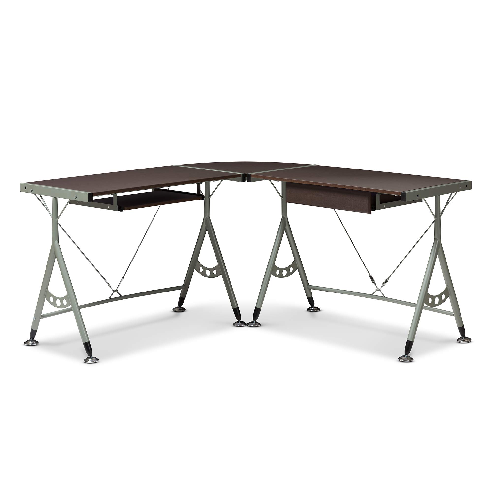 Baxton Studio AA-2007-X2 Walnut Finish Executive Desk - 30
