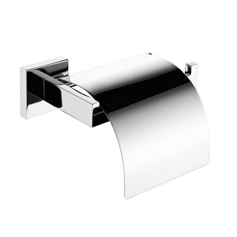 VVW&LIU Modern Bathroom Hardware Set - Wall Mounted Soap Dish, Paper Holder, Towel Rack, Glass Toothbrush Cup Holder & Toilet Brush - Space Saving Organizer for Small Bathrooms, Apartments and Dorm Rooms
