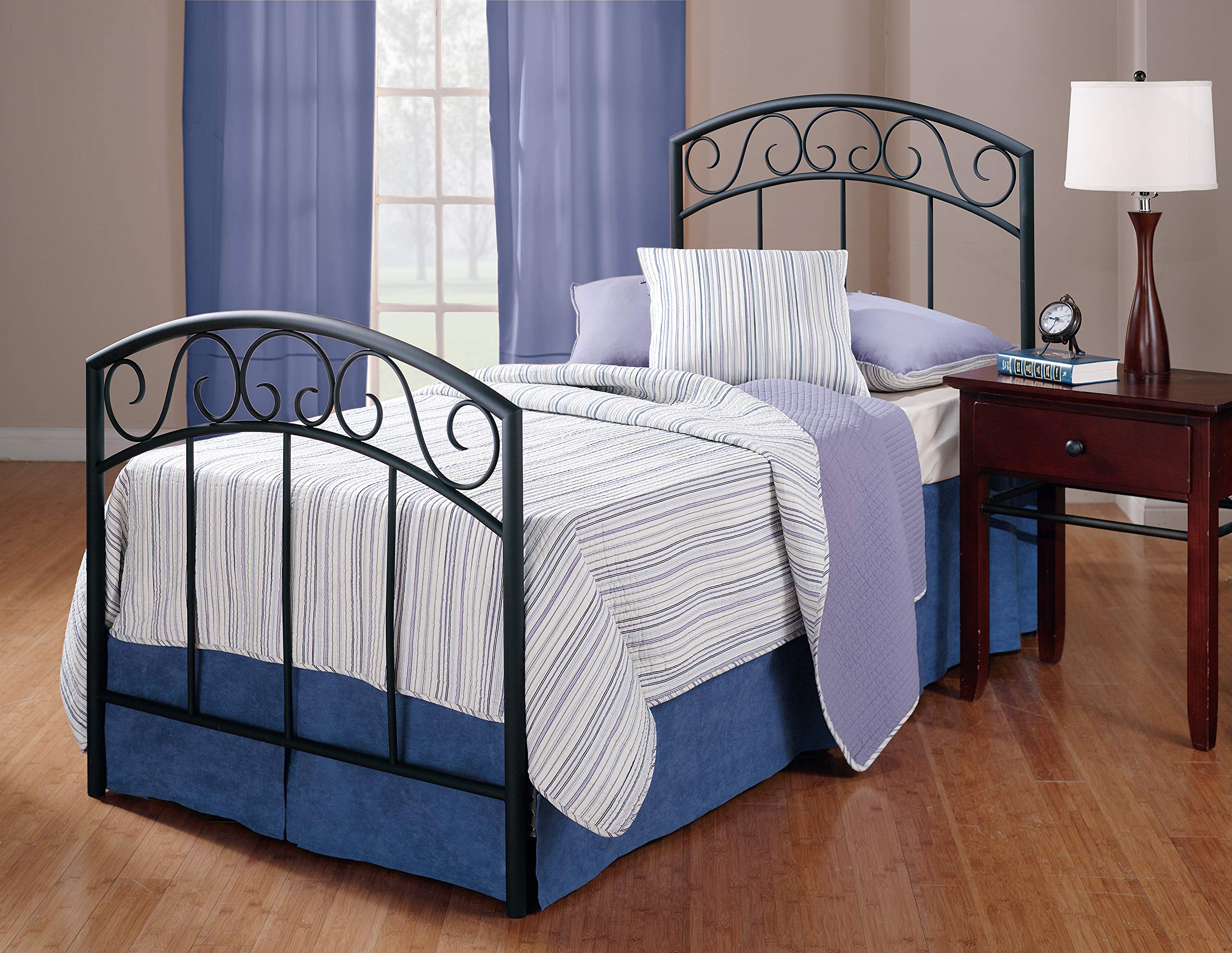 Hillsdale Furniture Wendell Twin Bed Frame with Rails - Textured Black Finish for Kids & Guest Rooms | Sturdy & Stylish Bedroom Furniture