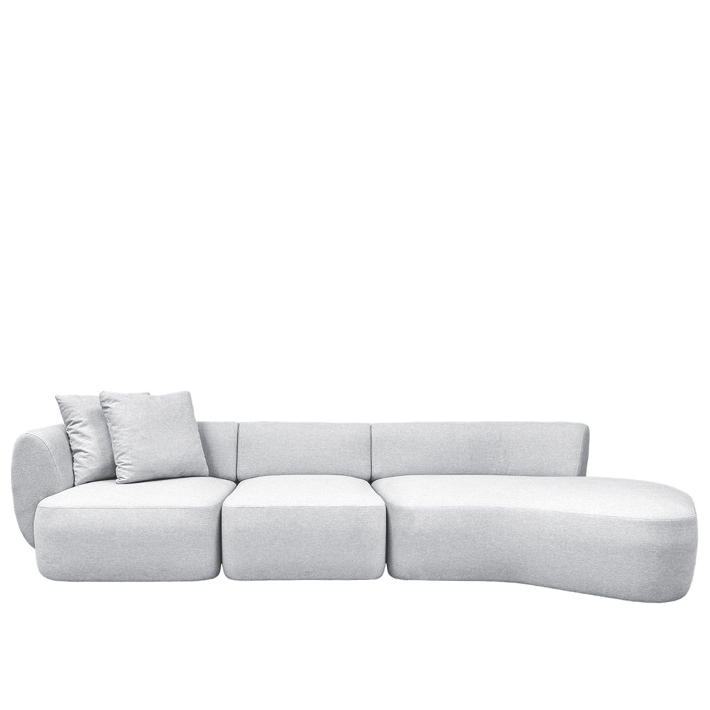 Pebble 4-Seater Chaise Sectional Sofa with EcoClean Fabric - Modern L-Shaped Couch for Living Room, Family Room & Lounge Areas