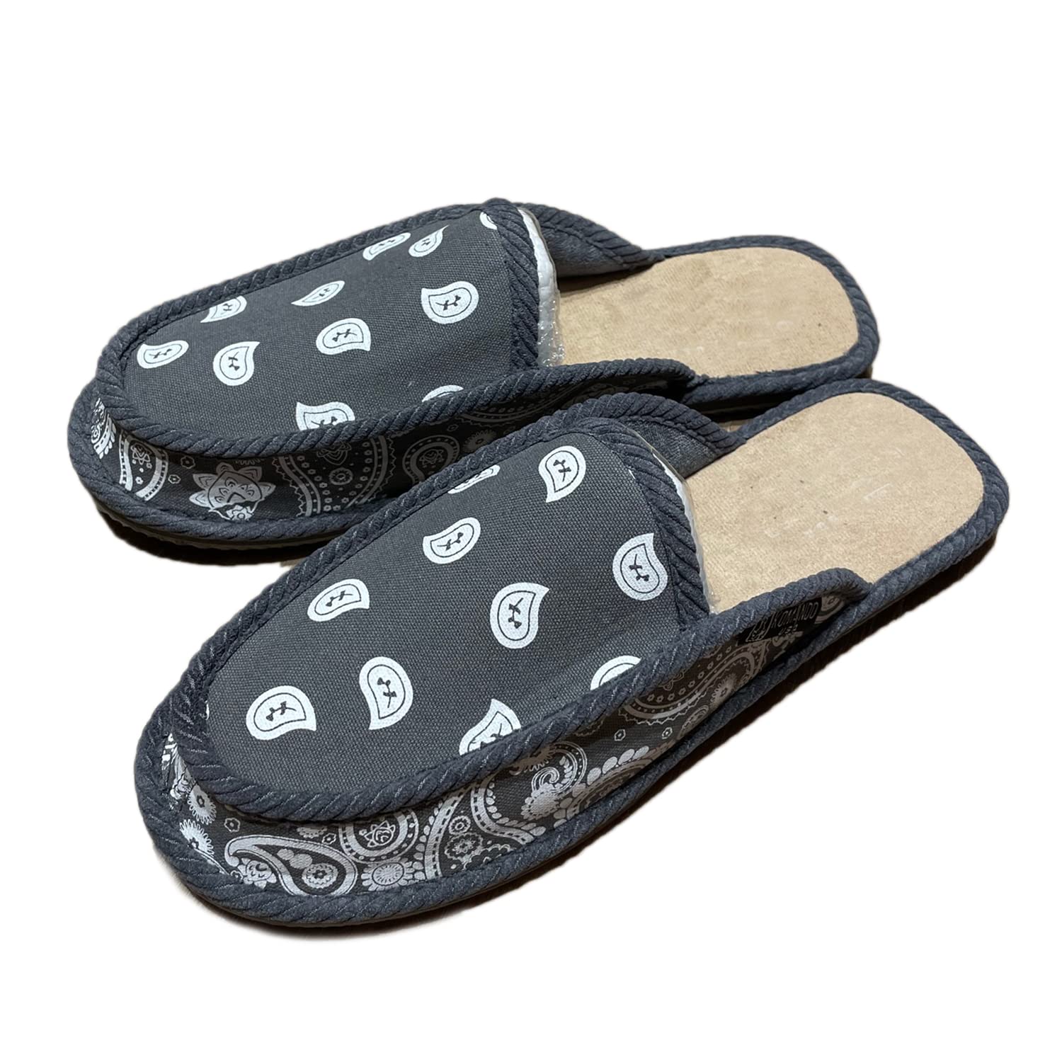 AIRNINE Men's Bandana House Slippers - Soft Indoor Comfort Shoes for Lounge, Home, and Relaxation