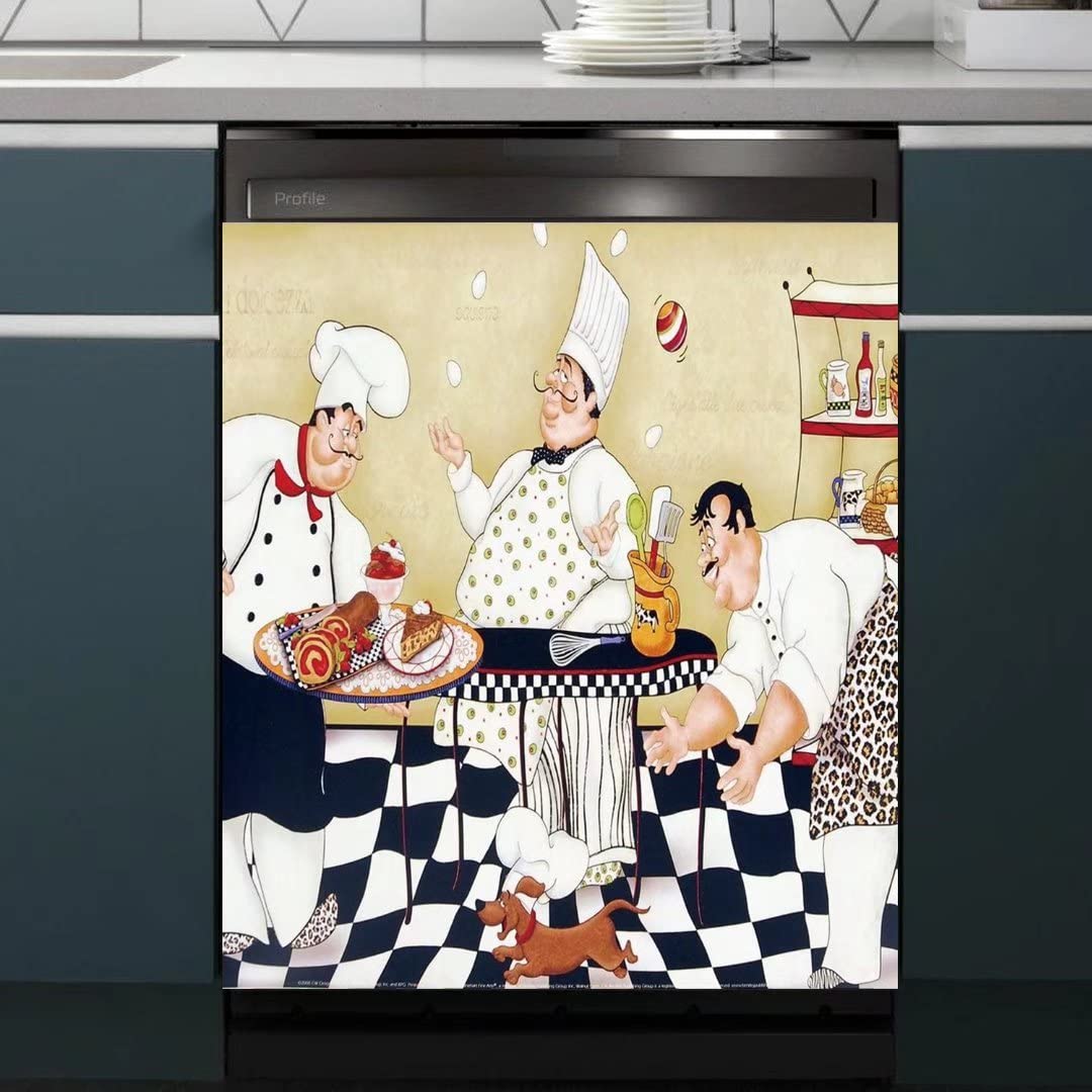 Chef-Themed Magnetic Dishwasher Cover Decals 23