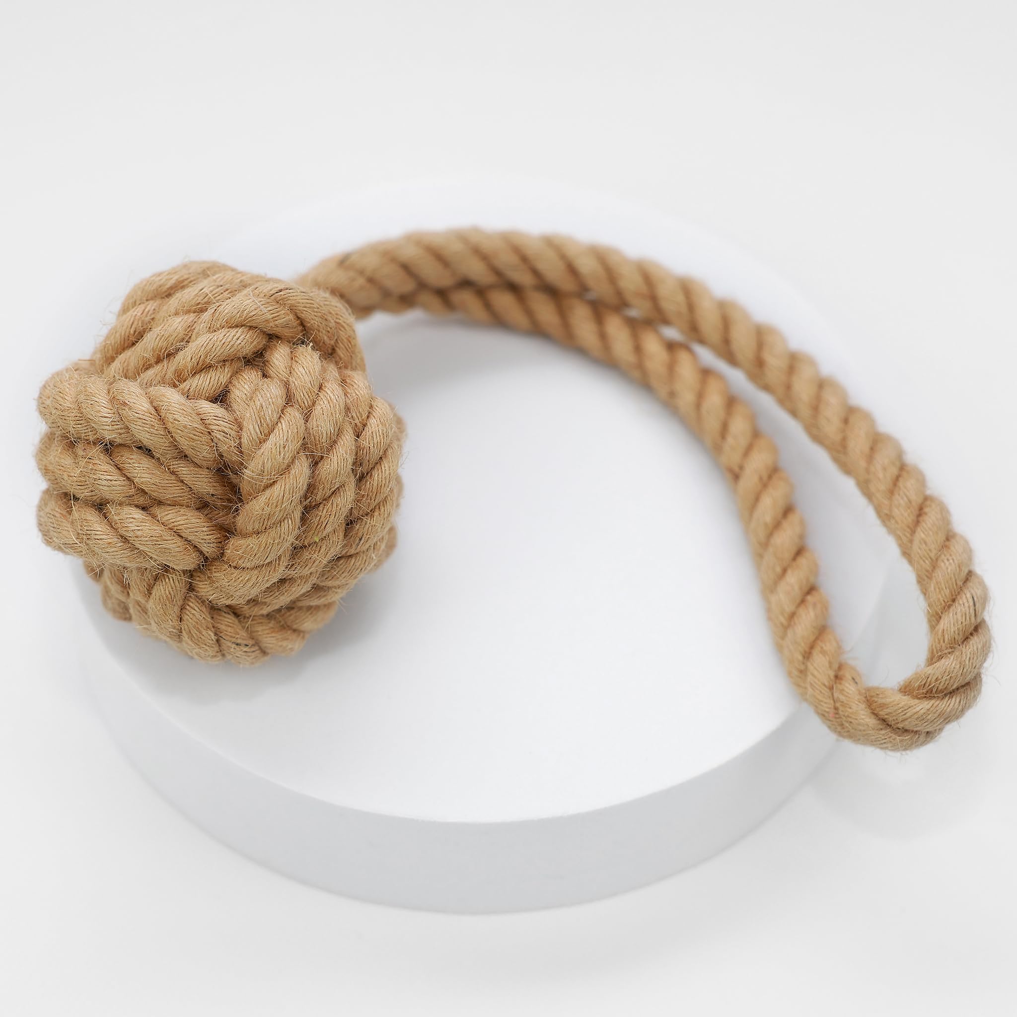 Premium Natural Hemp Rope Tug Toy for Dogs - Handmade Eco-Friendly Chew Ball with Durable Hemp Fiber - Perfect for Fetch, Training & Teeth Cleaning - Sustainable Pet Toy for Aggressive Chewers & Playtime Bonding
