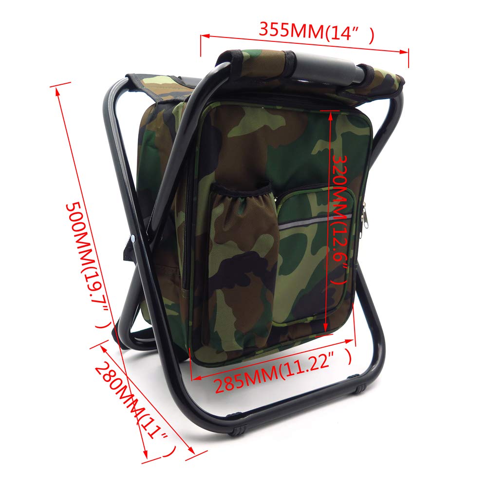 HTTMT Foldable Outdoor Multi-Function Fishing Backpack with Beach Chair, Stool & Cooler Bag - Portable Camping, Hiking, Picnic Gear for Men & Women [Item Number: ET-Seat001] - Perfect for Beach Trips, Fishing Excursions & Outdoor Adventures