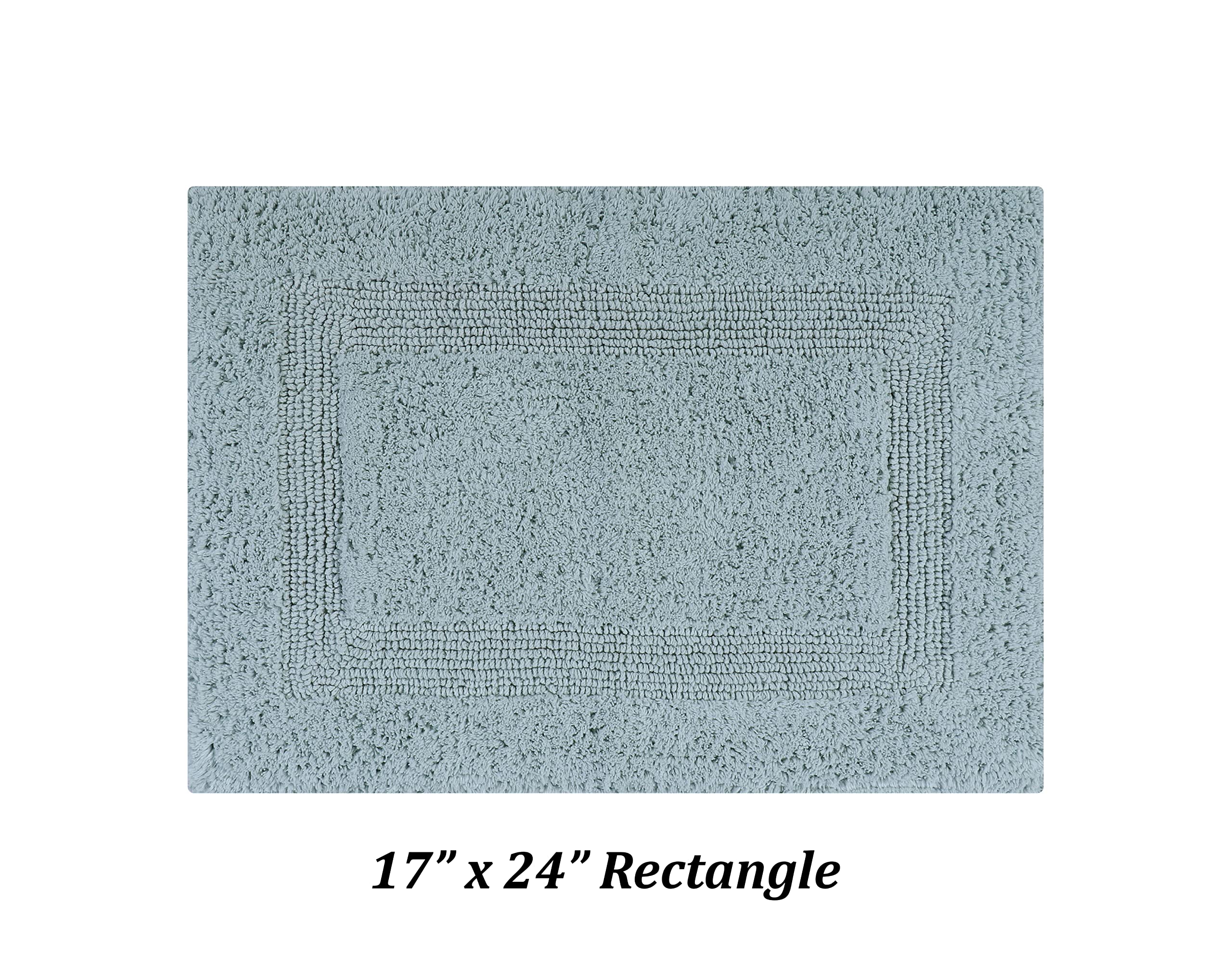 Better Trends 2-Piece Blue Bath Rugs Set - Soft Absorbent Cotton Bath Mats for Shower & Laundry Room