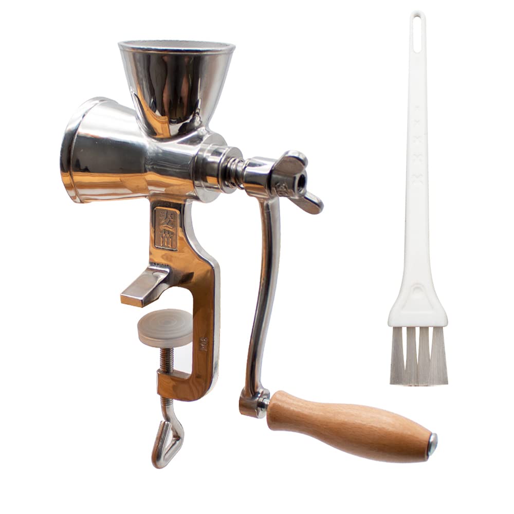 Premium 304 Stainless Steel Manual Grain Grinder - Hand Crank Mill for Corn, Wheat, Nuts & Spices | Perfect for Home Baking, Camping & Emergency Food Prep