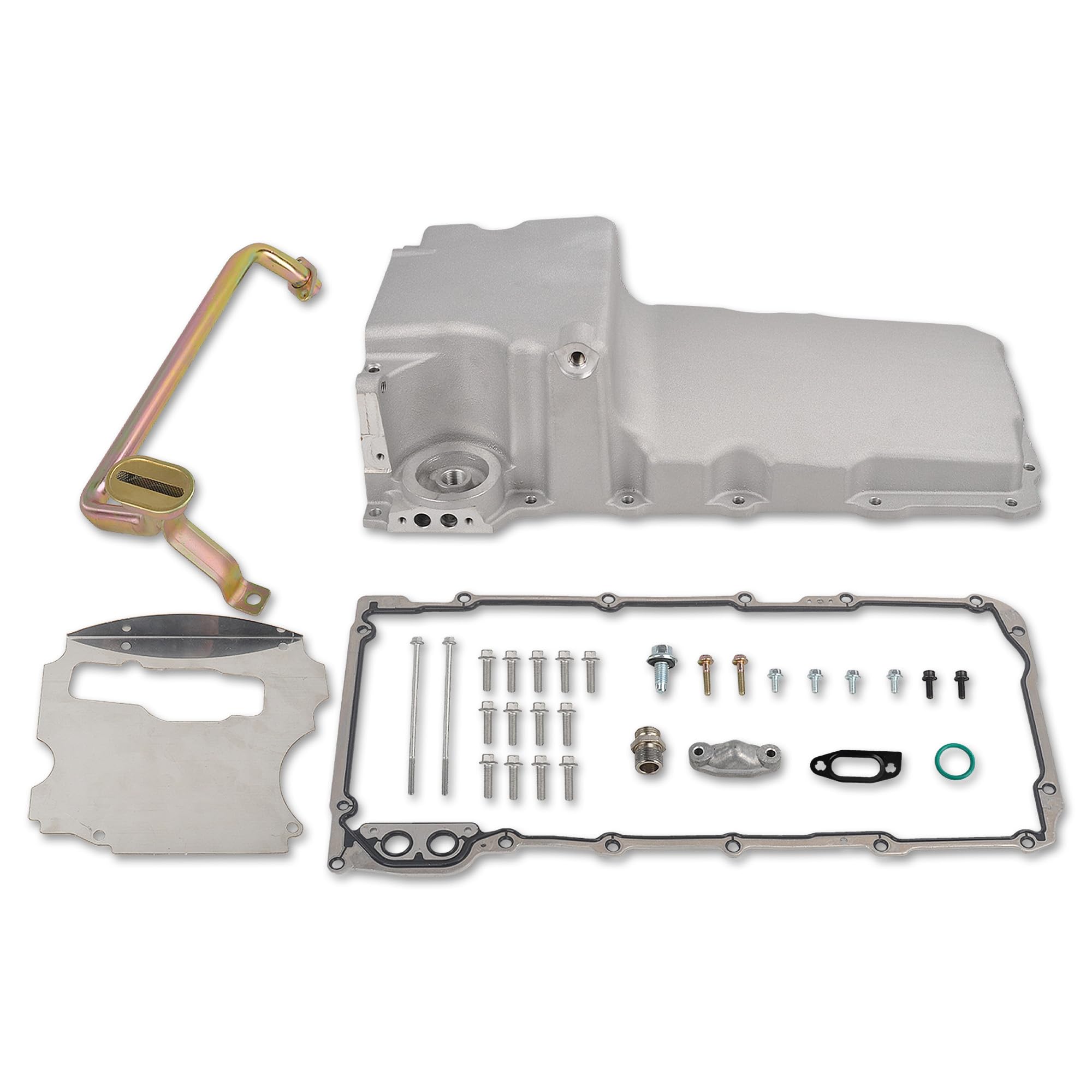 LS Swap Retrofit Oil Pan Kit for GM Classic & Muscle Cars (1955-1987) - Compatible with LS1, LS2, LS3, LS6, LSX 4.8L 5.3L 5.7L 6.0L 6.2L Engines - Aluminum Silver - Perfect for Engine Upgrades & Restoration Projects