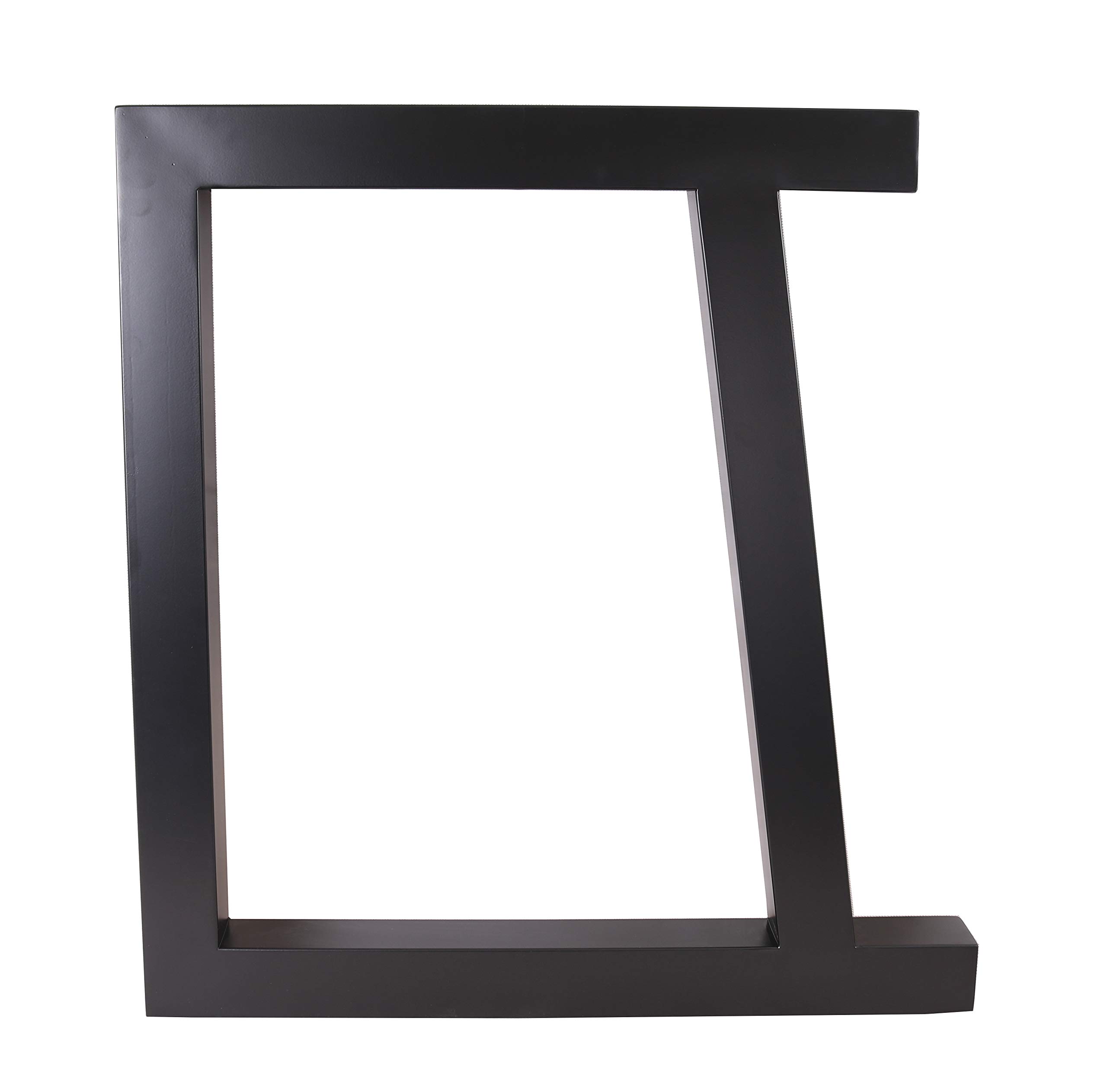 2 Pack Black Trapezoid Steel Table Legs - Heavy Duty Industrial Dining Table Legs, Office Desk Legs, Kitchen Counter Legs - Perfect for Modern Farmhouse, Rustic & Industrial Style Furniture (Set of 2) - Ideal for Home Office, Restaurant, Cafe & Kitchen Islands
