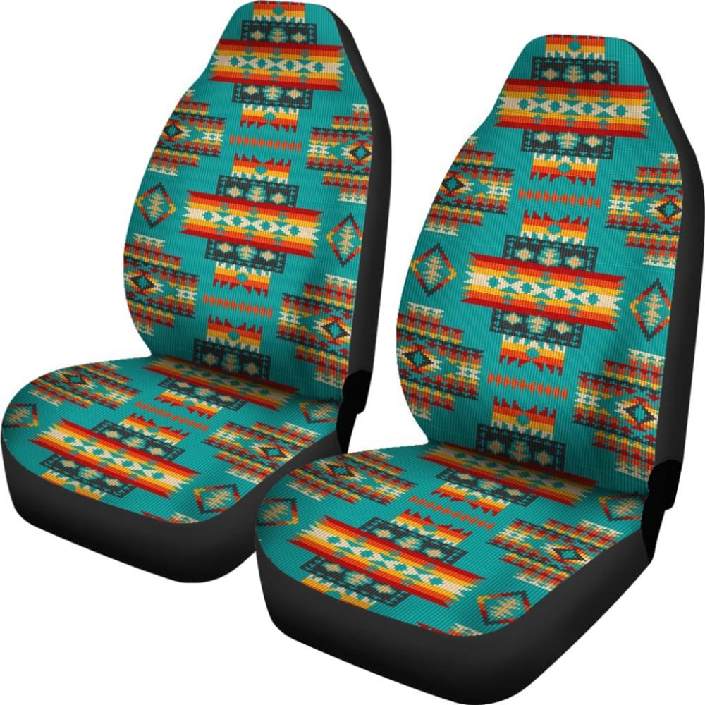 Premium Blue Pattern Native Car Seat Covers - Universal Fit for Cars, Trucks & SUVs - Durable & Stylish Protection for Road Trips & Daily Commutes