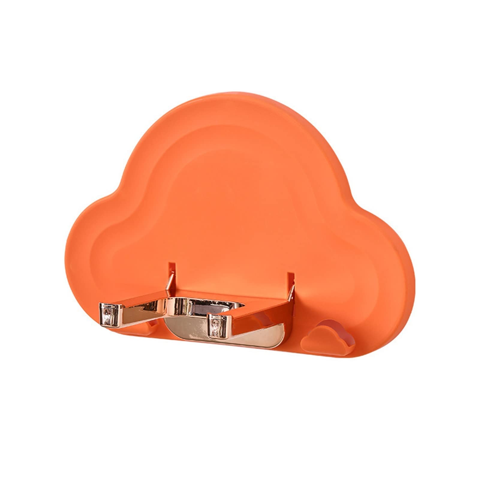 Foldable Wall-Mounted Hair Dryer Holder - No Drill Blow Dryer Rack with Space Saving Design, Bathroom Storage Shelf Organizer (Orange) - Perfect for Small Bathrooms, Salons & Home Use