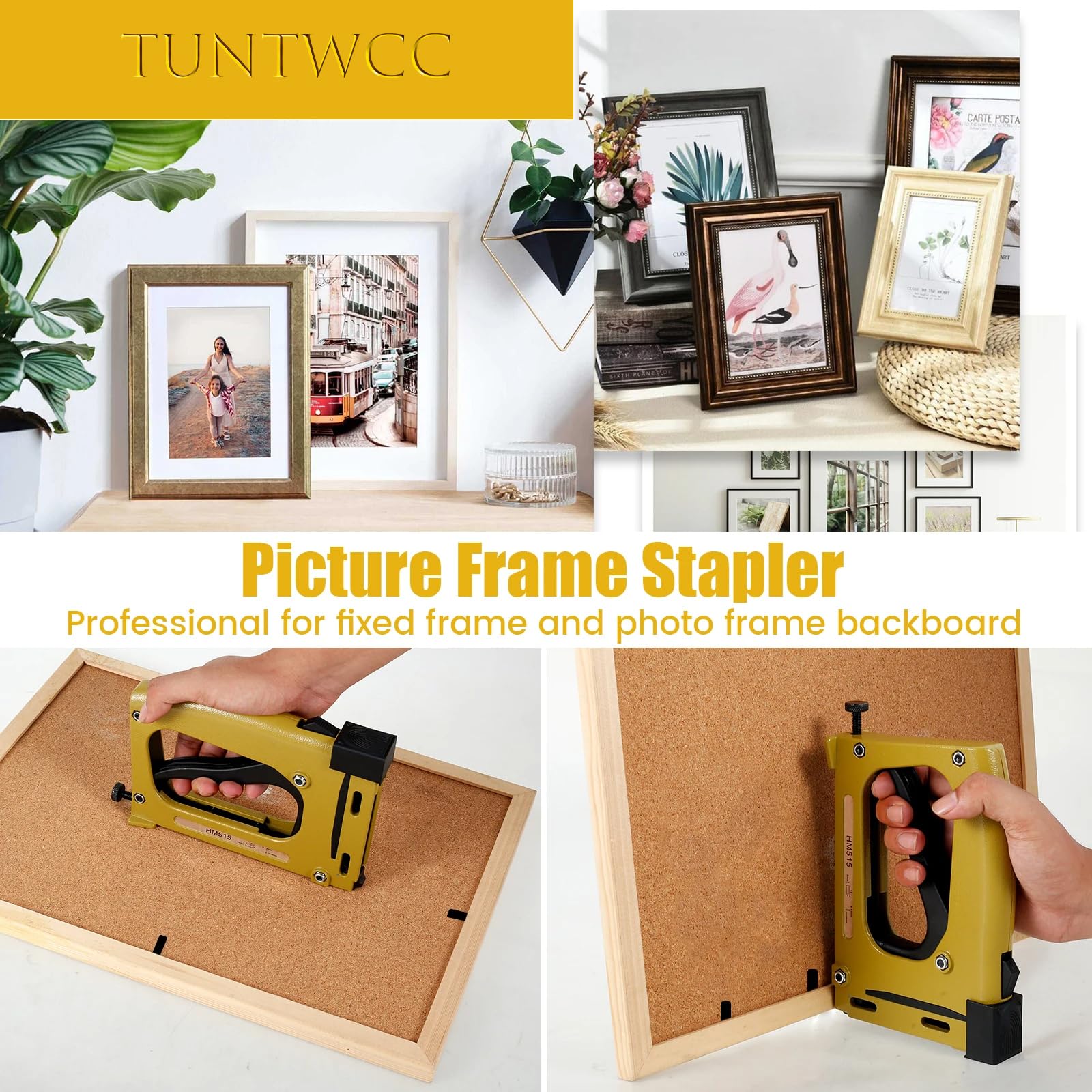 Professional Picture Frame Stapler with 2000 Refill Points - Heavy Duty Point Driver for Framing Paintings, Photos & Artwork - Essential Framing Supplies for Artists & DIY Projects - Perfect for Home Decor, Gallery Displays & Picture Hanging