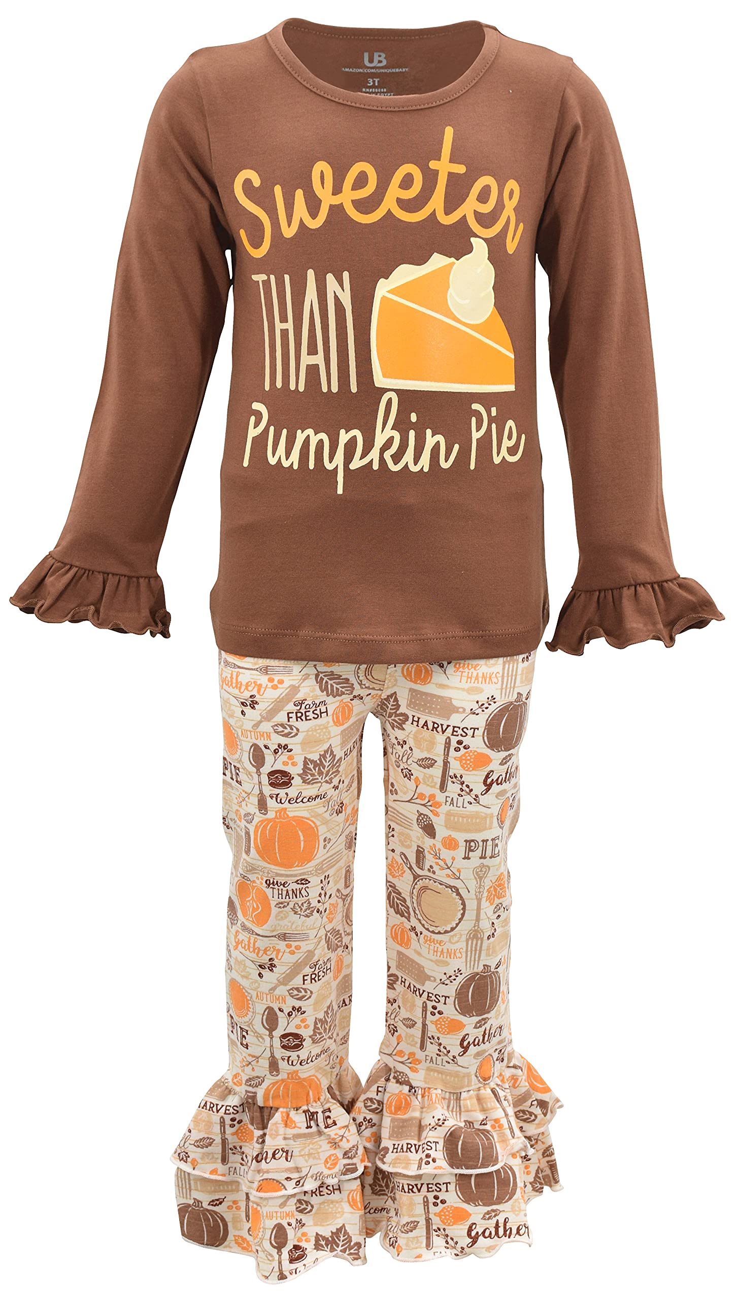 Girls 2-Piece Outfit - Ruffle Leggings & Long Sleeve Shirt for Toddlers | Playtime & Casual Wear