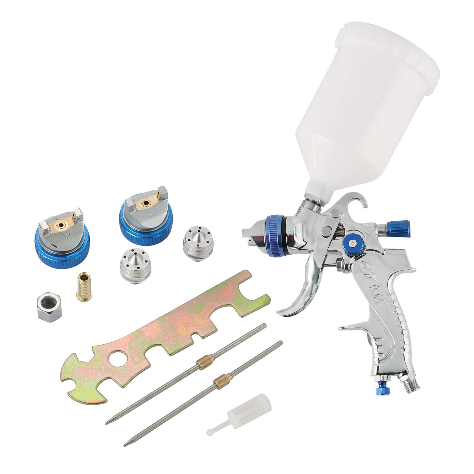 ATPEAM HVLP Gravity Feed Air Spray Gun Kit - 3 Nozzles (1.4mm/1.7mm/2mm) & 600cc Cup | Professional Paint Sprayer for Automotive, Furniture & DIY Projects | Perfect for Car Primer, Surface Painting & Topcoat Finishing