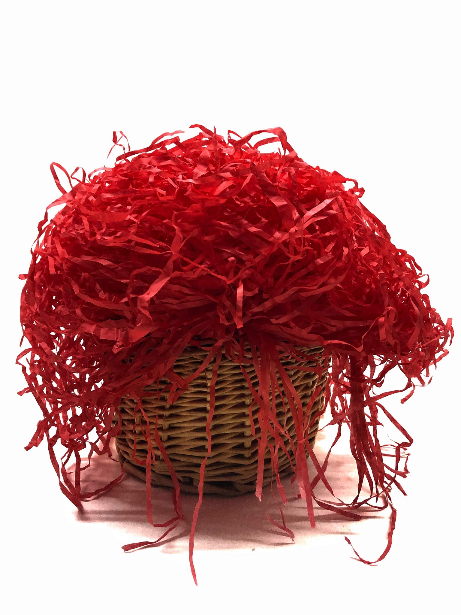 Eco-Friendly Shredded Paper Grass - 200g Gift Box & Basket Filler, Decorative Packaging Material for Parties, Easter, Christmas & DIY Crafts (Red)