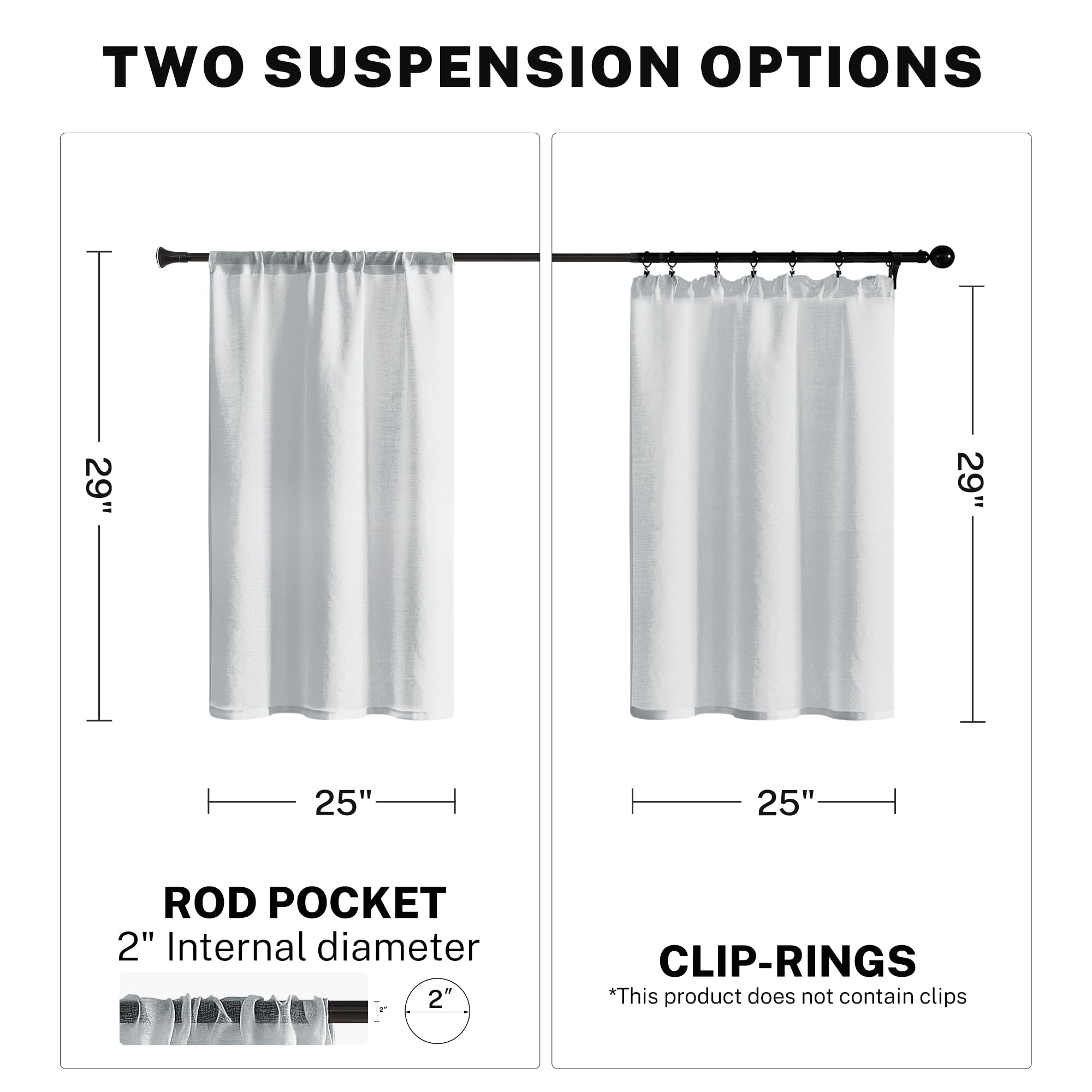 MRTREES Sheer Tier Curtains - Light Gray 30 Inch Length, Voile Sheer Kitchen & Bathroom Window Panels (Set of 2) - Light Filtering, Rod Pocket Cafe Curtains for Kitchen, Bathroom & Living Room Windows
