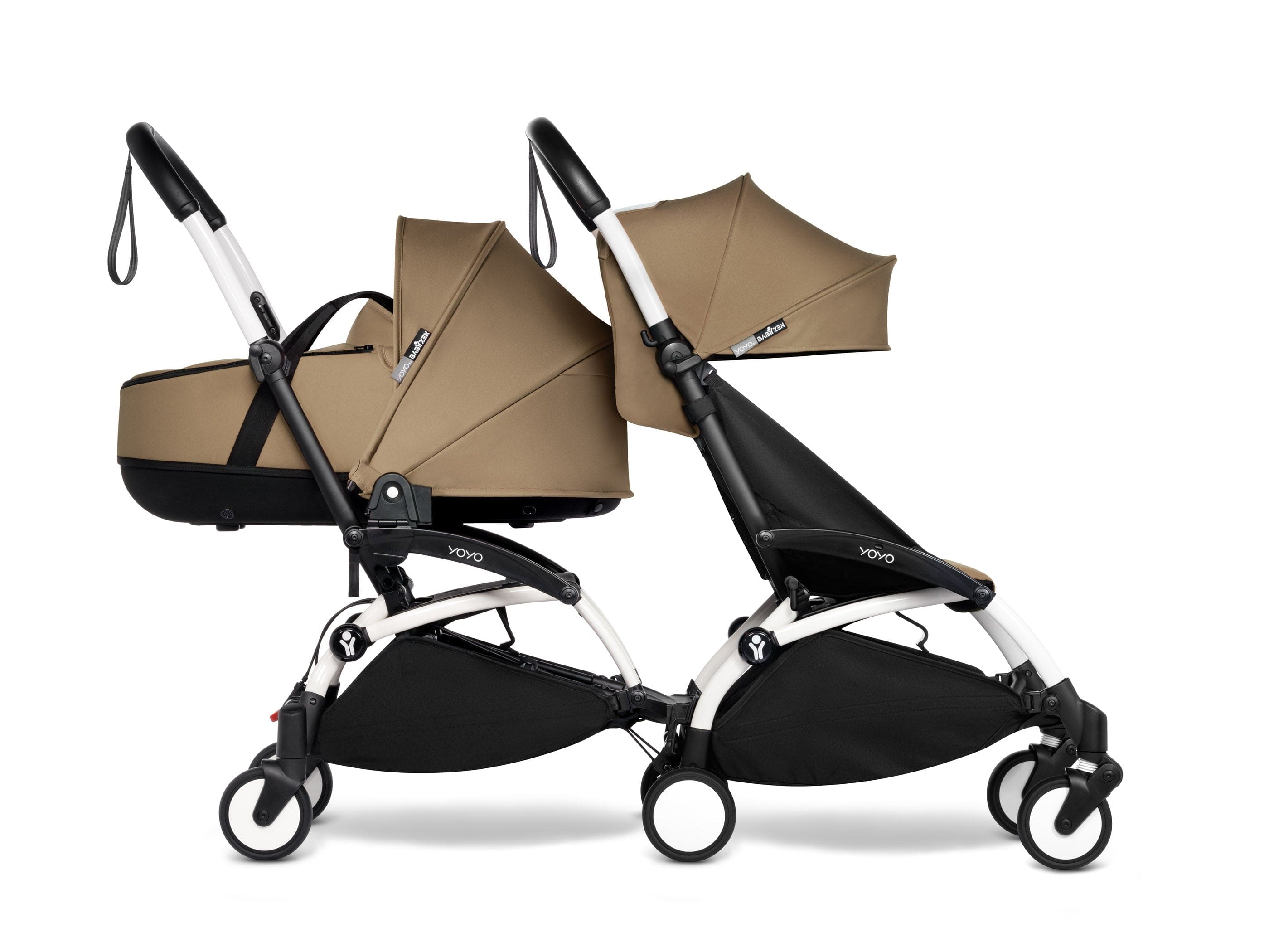 Stokke YOYO 3 Double Stroller for Twins - 6+ Months Front Seat with Bassinet Back - Lightweight Compact Travel Stroller for City Walks & Airplane Travel