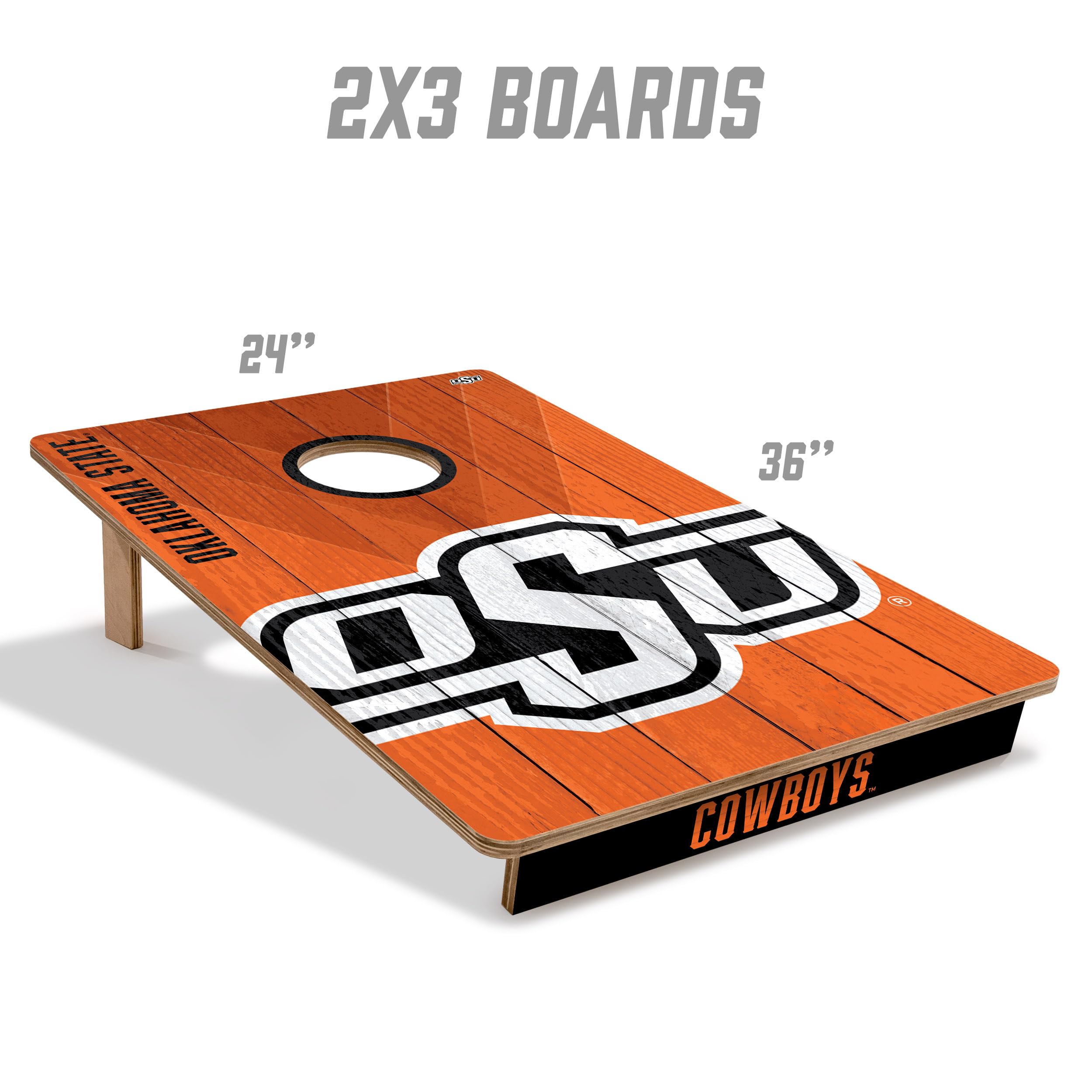 YouTheFan NCAA Oklahoma State Cowboys 2’ x 3’ Cornhole Game Set - Official College Team Logo - Perfect for Tailgating, Backyard Parties & Outdoor Games