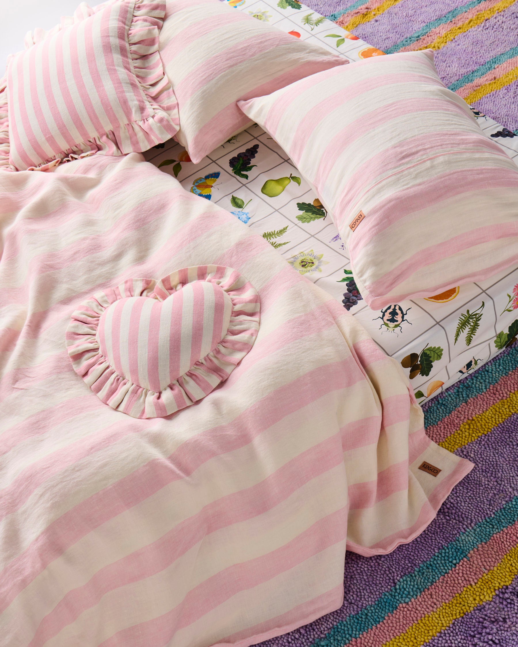 Soft Candy Stripe Linen Pillowcases Set of 2 - Breathable & Hypoallergenic Bedding for Side Sleepers - Perfect for Guest Room, Master Bedroom & Home Decor