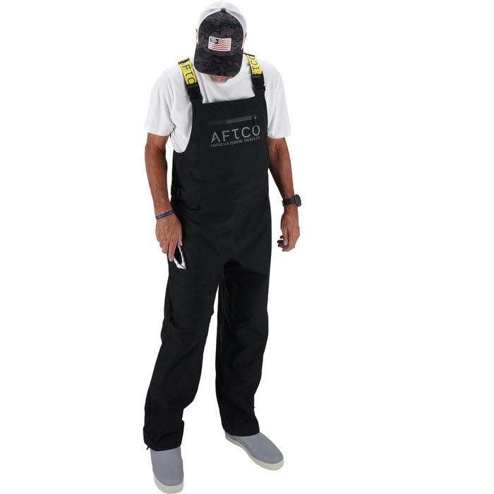 AFTCO Men's Barricade Fishing Bib - Waterproof & Durable Blue Fishing Overalls for Men (S, M, L, XL, 2XL) - Ideal for Deep Sea, Offshore & Cold Weather Fishing