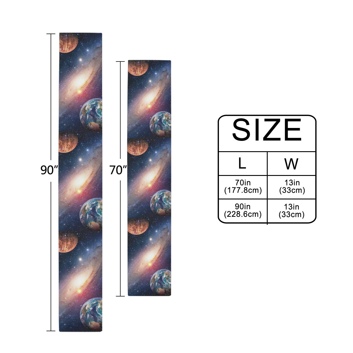 Galaxy Nebula Space Universe Table Runner 13x70 Inch - Rectangle Polyester Tablecloth for Dining, Kitchen, Office, Wedding & Home Decor - Perfect for Coffee Tables, Parties & Special Events