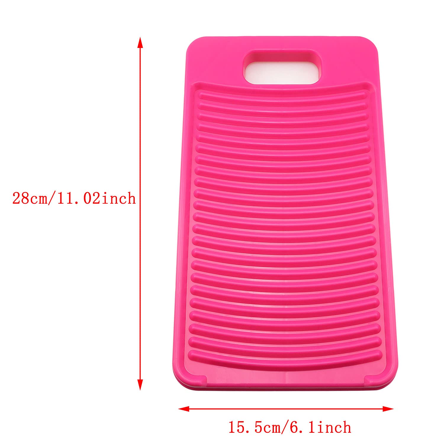 ZYAMY Non-Slip Mini Plastic Washboard for Laundry - Compact Hand Washing Board for Kids Clothes, Shirts, Socks & Delicates (Rose Red) - Perfect for Travel, Camping & Small Space Living