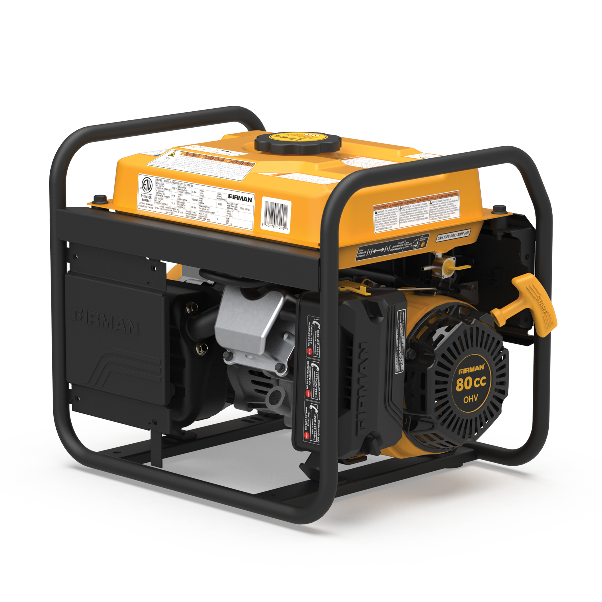 1500W Portable Gas Generator with Recoil Start - Reliable Power for Camping, Emergencies & Outdoor Activities