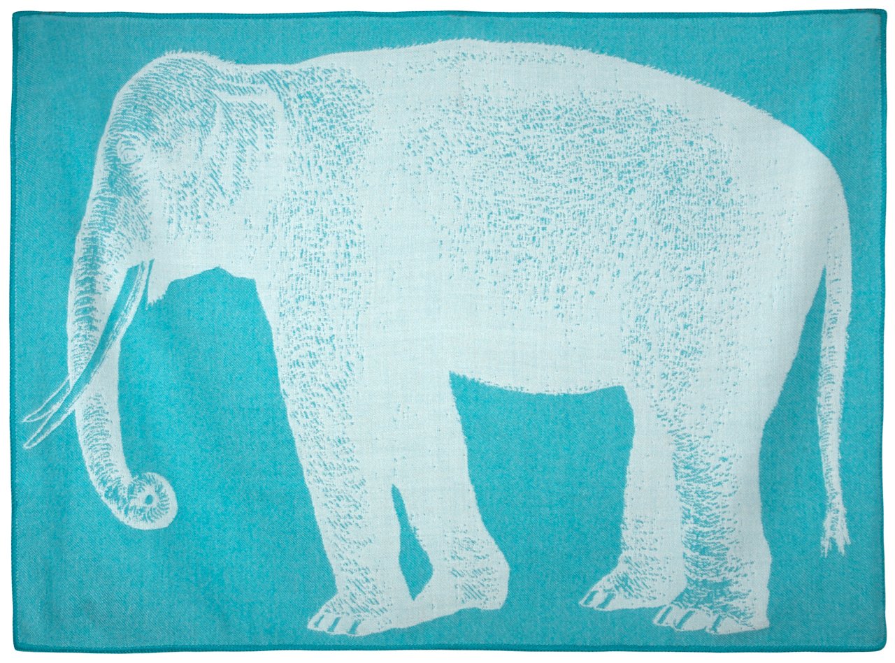 Thomas Paul Elephant Baby Throw Blanket - Soft Aqua Blue Nursery Blanket for Infants & Toddlers - Perfect for Swaddling, Cuddling, and Nursery Decor