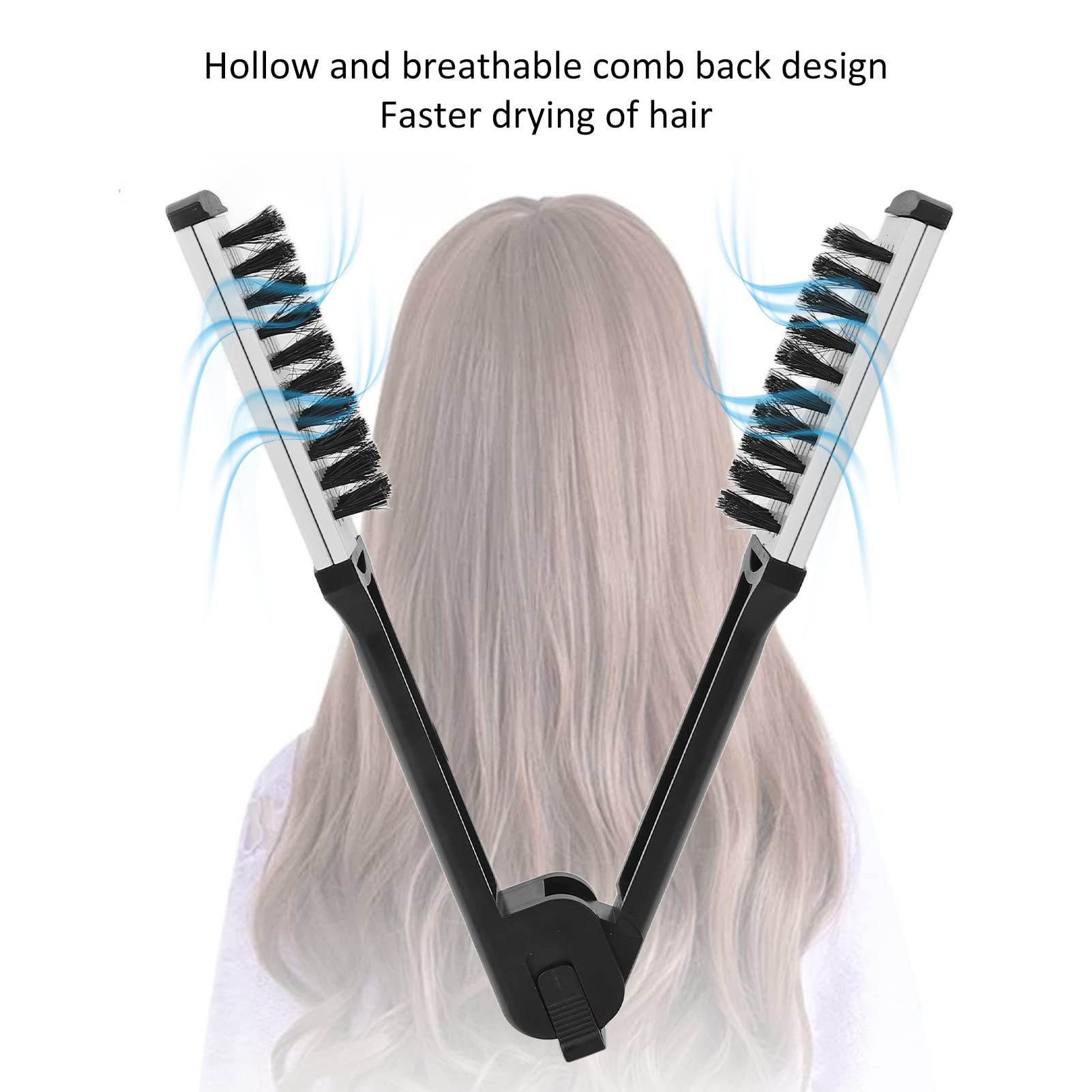 EXCLUZO Professional Hair Straightening Brush - Dual-Sided Design with Hollow Breathable Technology & Durable Springs - Salon-Grade Styling Tool for Smooth, Frizz-Free Hair at Home or Barbershop