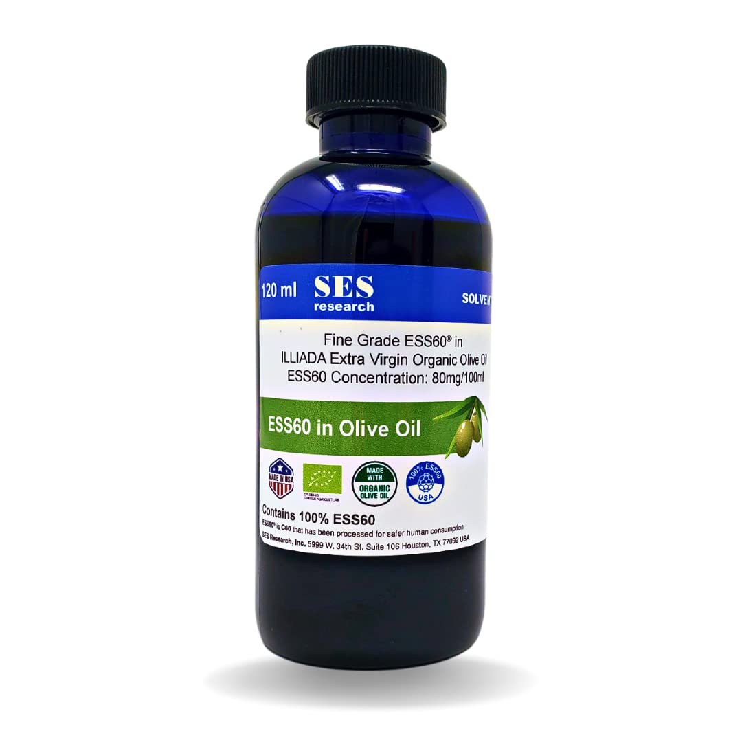 Organic Extra Virgin Olive Oil with 99.99% Pure Carbon 60 (C60) - Premium Antioxidant Supplement for Anti-Aging, Energy Boost & Immunity Support - Enhances Focus, Sleep & Longevity - Perfect for Daily Wellness & Biohacking Routines