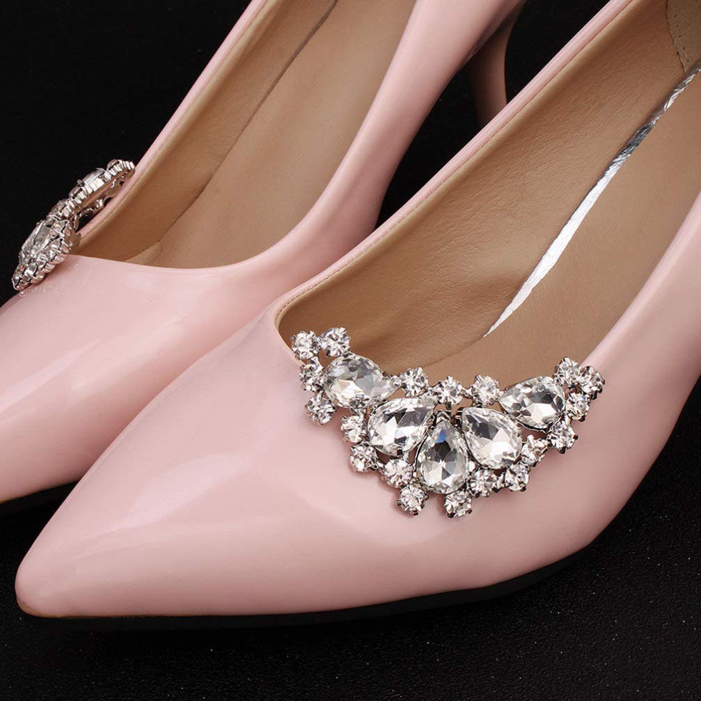 Holibanna Rhinestone Crystal Shoe Clips - Elegant Women's Jewelry Charms & Buckle Accessories for Wedding, Prom & Special Occasions