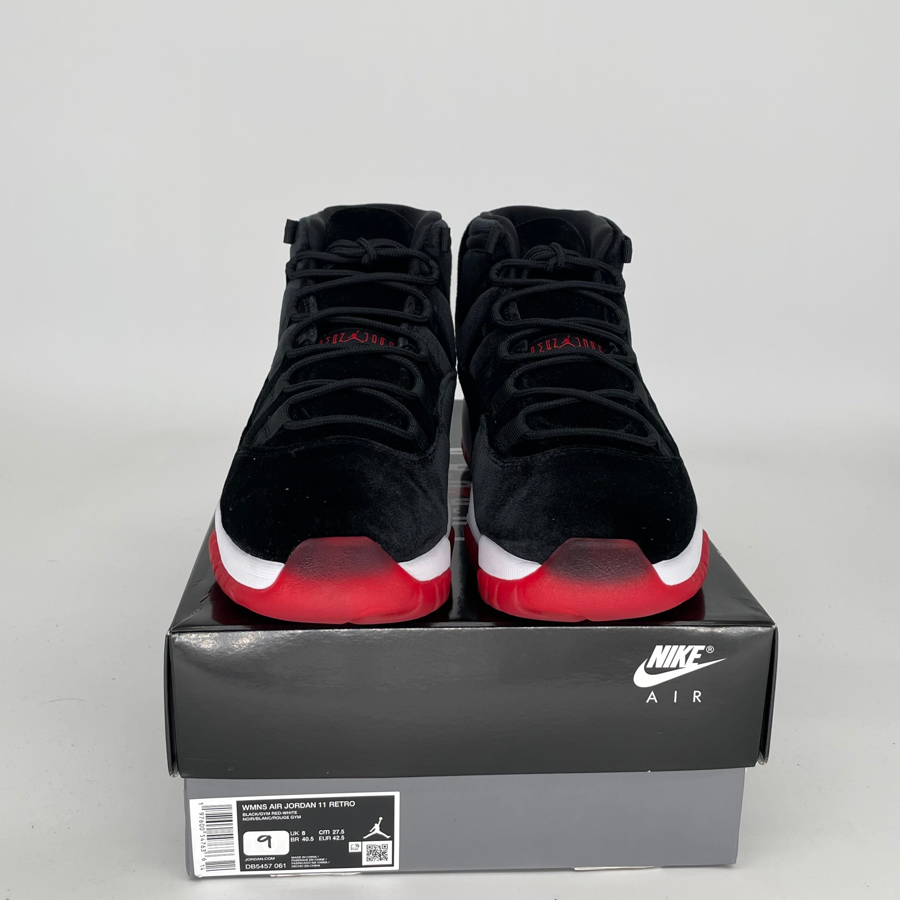 AIR JORDAN 11 Retro BRED Velvet Basketball Shoes - Women's Size 9/10.5W (DB5457-061) | Perfect for Streetwear, Sneaker Collection & Basketball Games