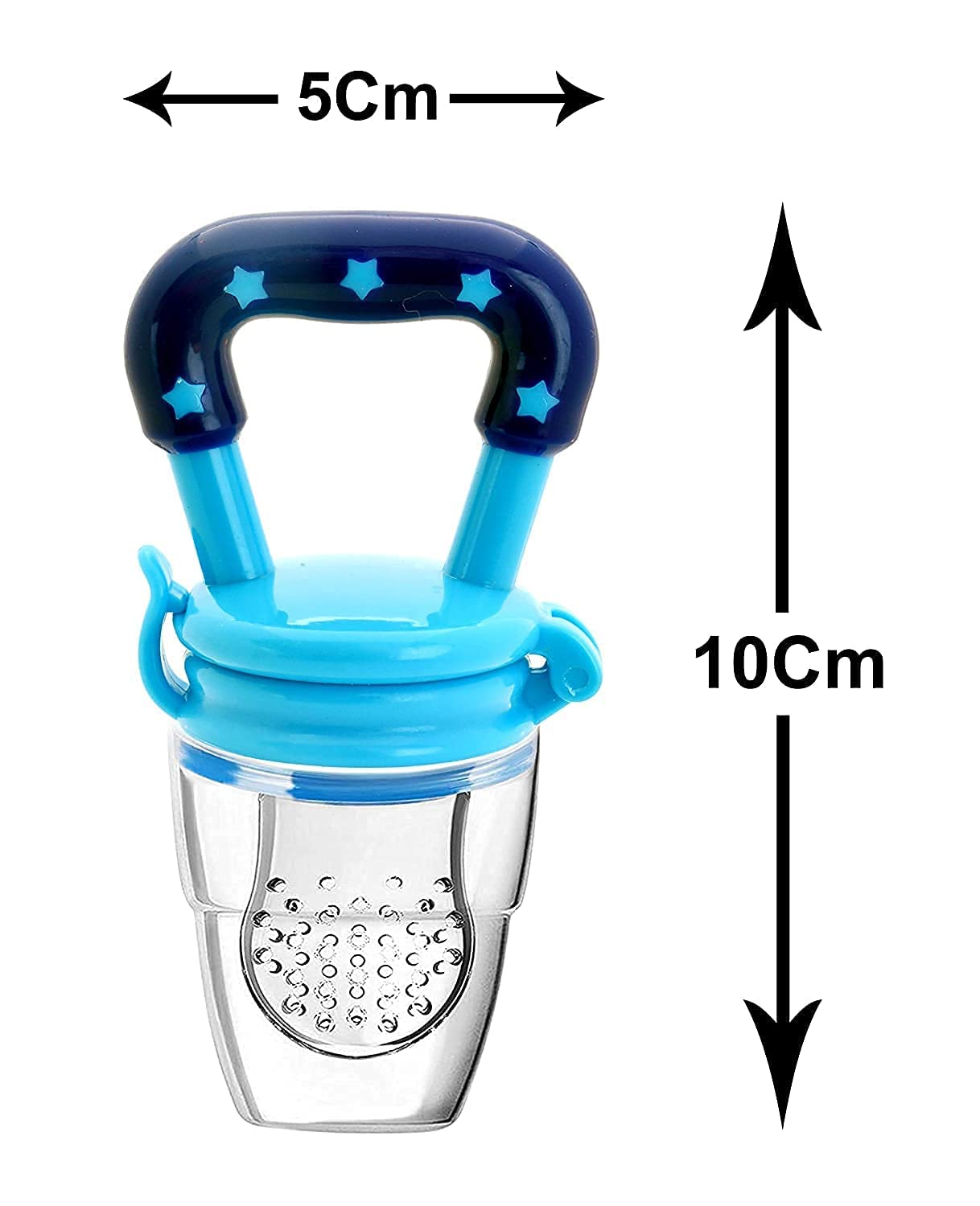 KIYARI Baby Pacifier & Silicone Fruit Feeder - BPA Free Newborn Nibbler with Cover for Fruits, Vegetables & Juices | Perfect for Teething Relief & Healthy Snacking (Multicolor, 1-Pack)