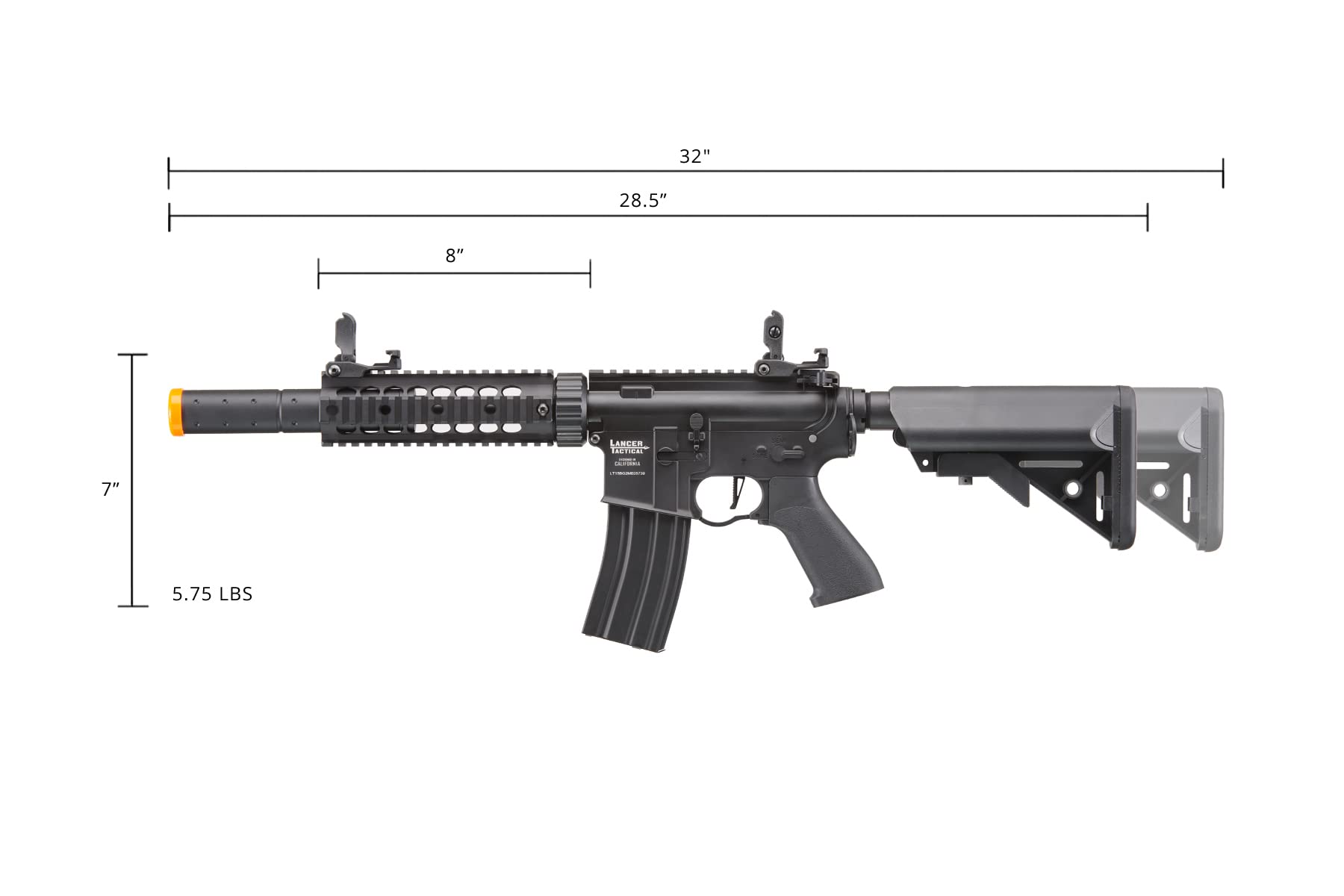 Lancer Tactical Gen 2 Proline Full Steel Airsoft AEG Rifle - M4 Style with Fast Trigger & MOSFET | Includes Battery & Charger | Perfect for Airsoft Battles, Training & Tactical Games