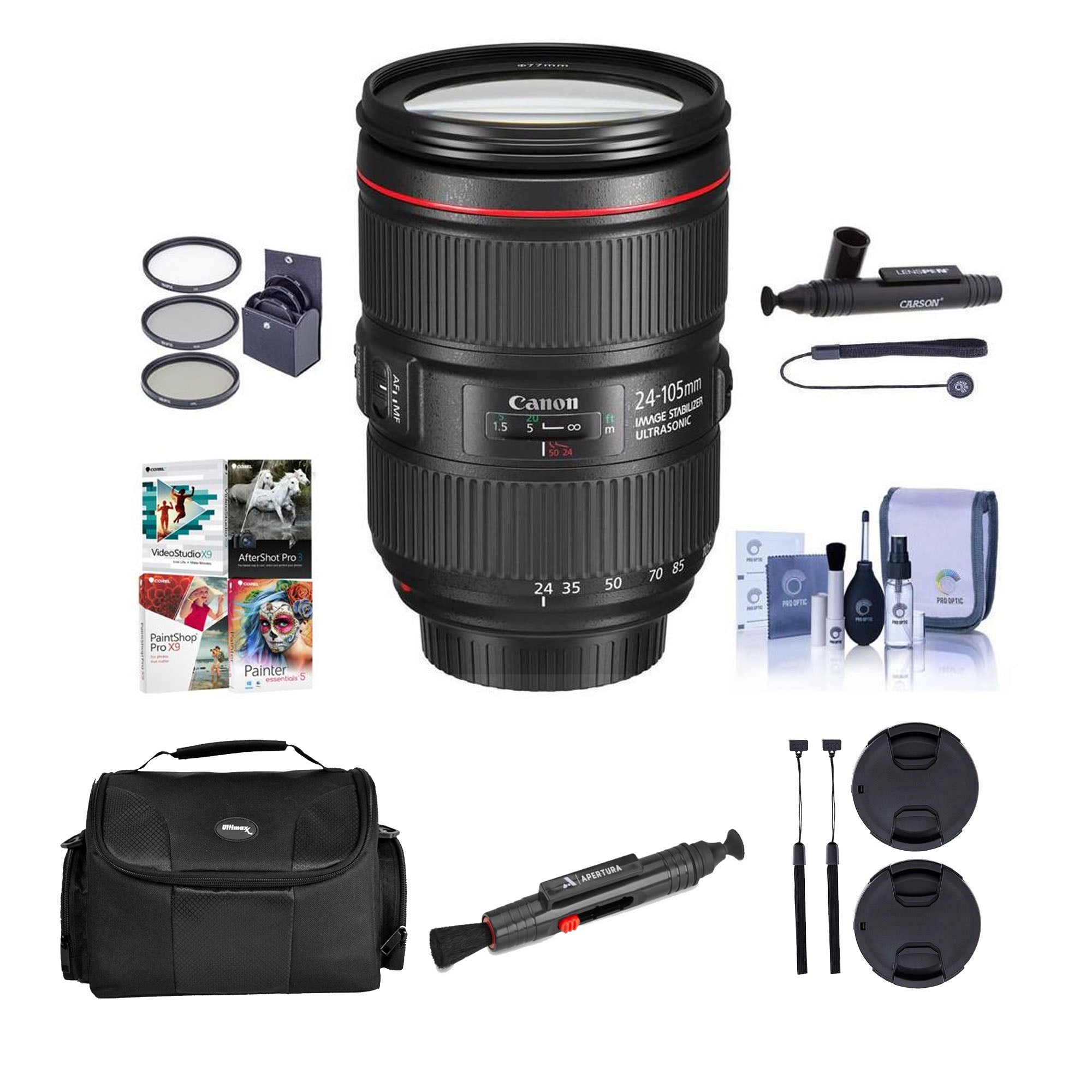 Canon EF 24-105mm f/4L IS II USM Lens with Software Kit - Professional Full Frame DSLR Camera Lens for Photography, Videography & Travel