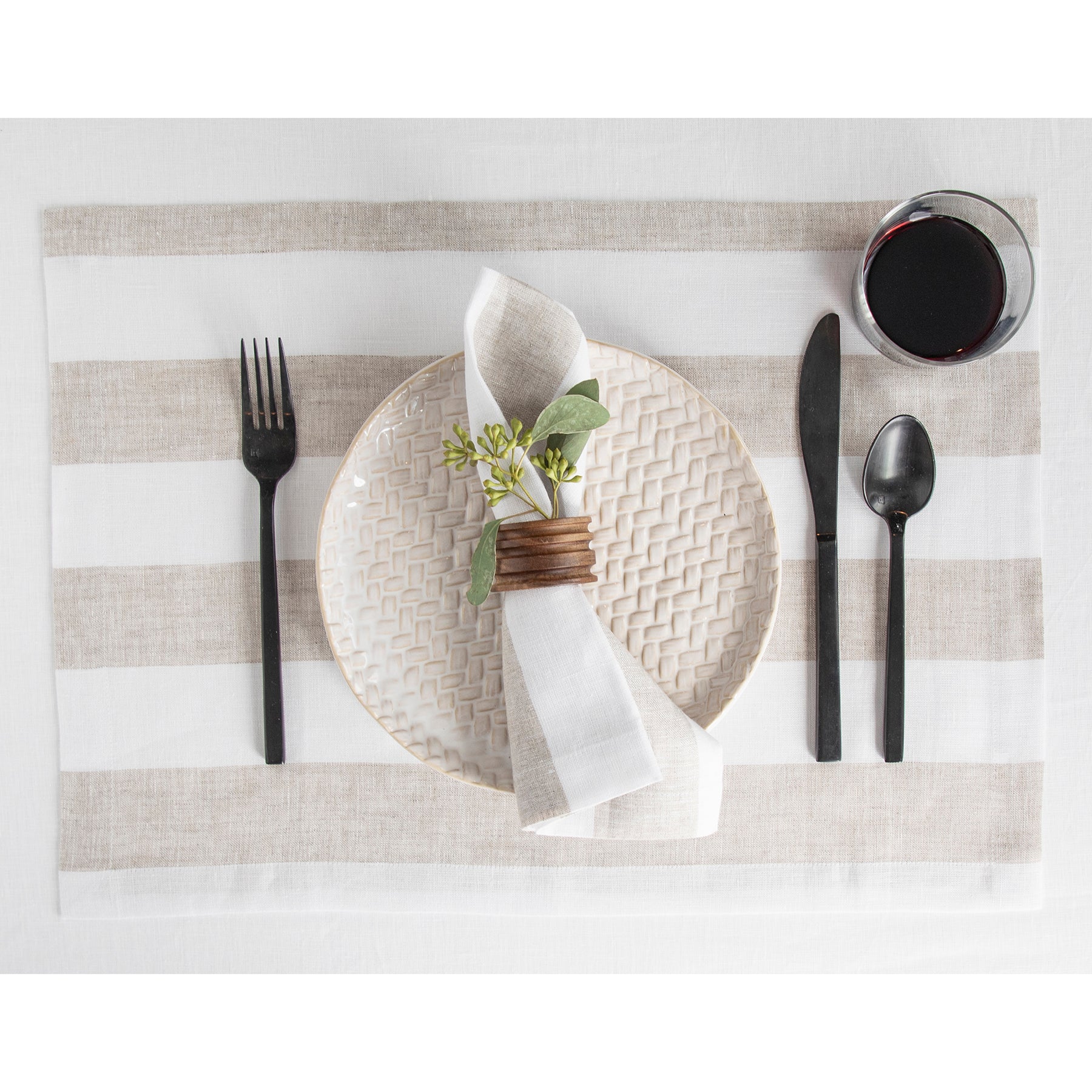 Premium Cabana Stripe Cotton Napkins Set of 12 - Soft & Absorbent for Beach Parties, Picnics & Outdoor Dining - Blue & White Striped Decorative Table Linens