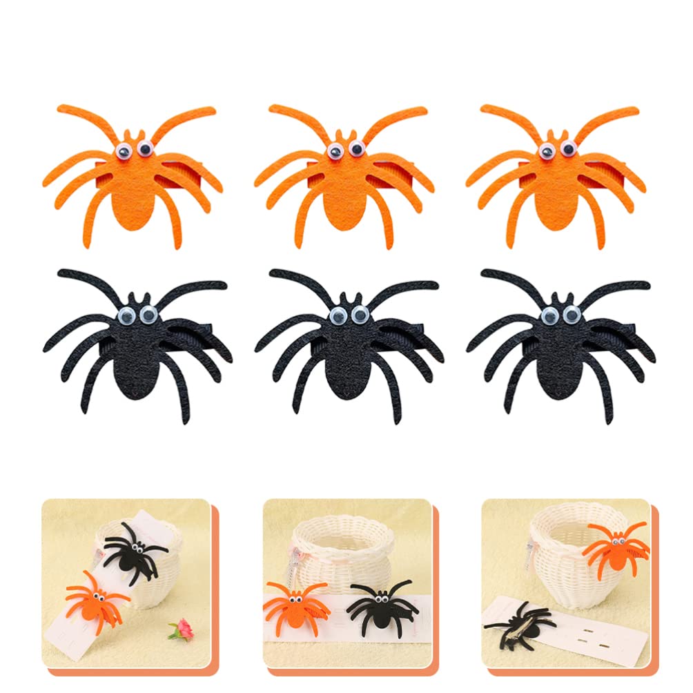 Halloween Spider Hair Clips for Women & Girls - 6 Pack Black Spider Design Hair Barrettes, Hair Accessories for Costume, Party & Photo Props - Perfect for Halloween, Cosplay & Themed Events