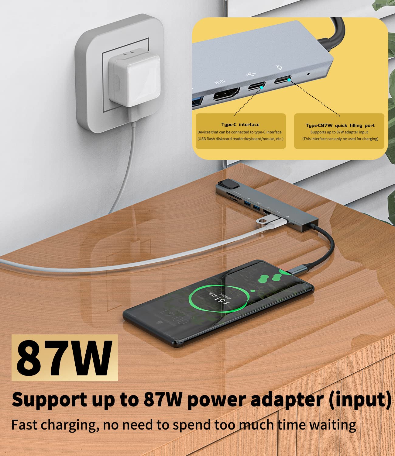 8-in-1 USB C Hub with HDMI, Ethernet, SD/TF Card Reader, USB-A Ports - Thunderbolt 3 Adapter for Laptop, Monitor & TV Display - Docking Station for Dell, HP, Surface Pro - Perfect for Home Office, Gaming & Video Conferencing
