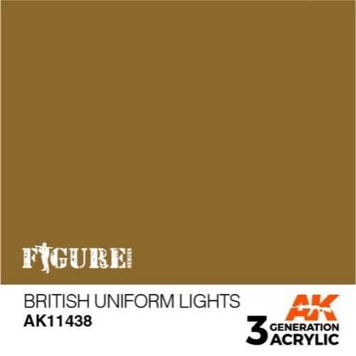 AK Interactive AK11438 British Uniform Lights Acrylic Paint Set - 17ml Bottles (3rd Gen) for Military Model Figures & Miniature Painting - Perfect for Wargaming, Dioramas, and Historical Scale Models
