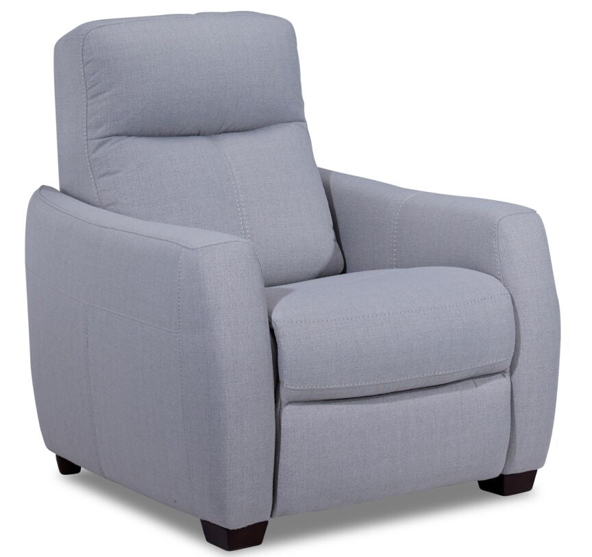 Broderick Power Reclining Chair - Grey - Comfortable Electric Recliner for Living Room, Home Theater & Relaxation