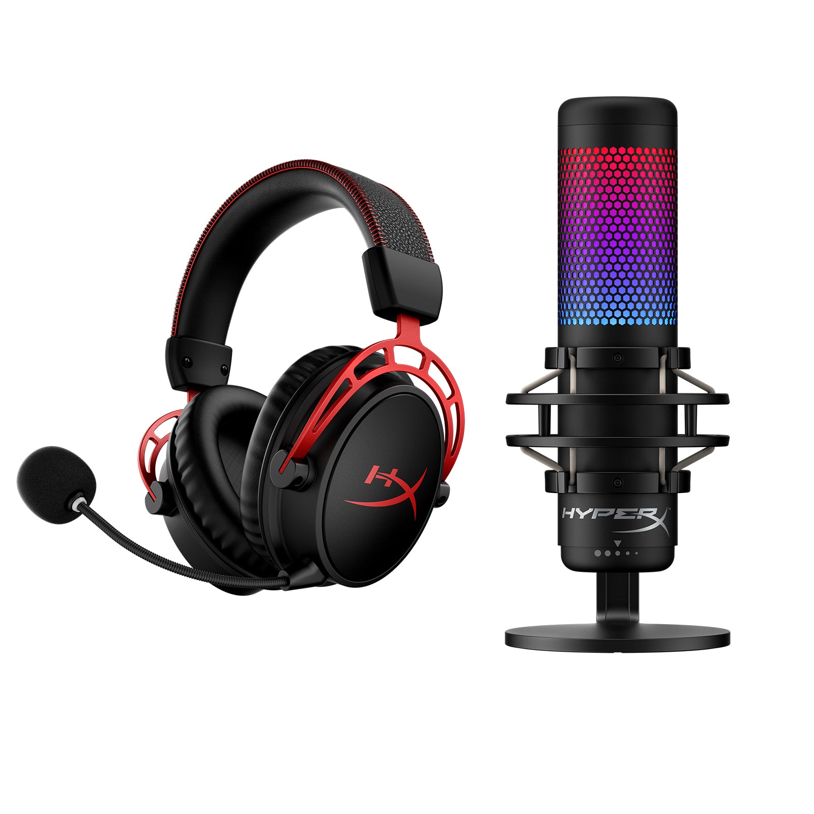 HyperX Cloud Alpha Wireless Gaming Headset with QuadCast S RGB USB Microphone Bundle - Perfect for PC, PS5, Xbox Series X|S Gaming & Streaming
