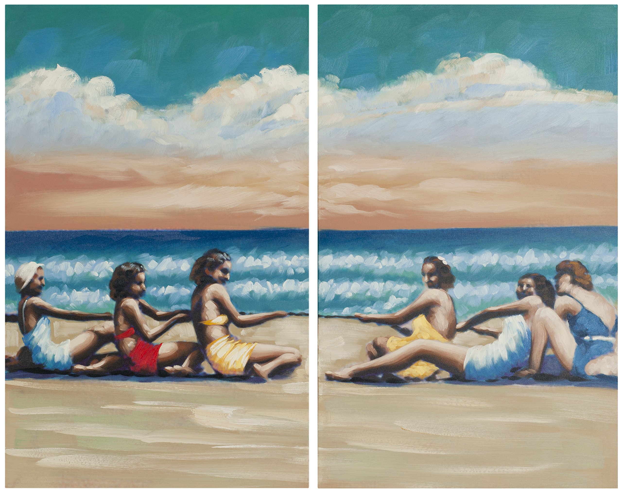 Safavieh Art Collection Swim Competition Diptych Wall Art - Modern Canvas Painting for Living Room, Bedroom & Office Decor - Perfect for Swim Team Gifts & Sports-Themed Interiors