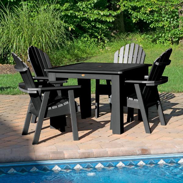 Hamilton Adirondack 5-Piece Square Outdoor Dining Set - Patio Furniture for Backyard, Garden, Deck & Poolside Dining