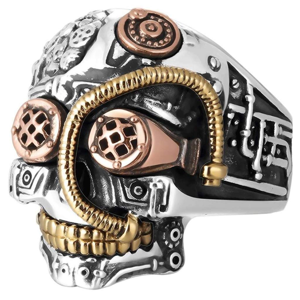 Steampunk Skull Rings for Men & Women - Gothic Biker Jewelry with Exquisite Sugar Skull Design, Vintage Golden Finish - Perfect for Halloween, Cosplay, Gothic Fashion & Alternative Lifestyle