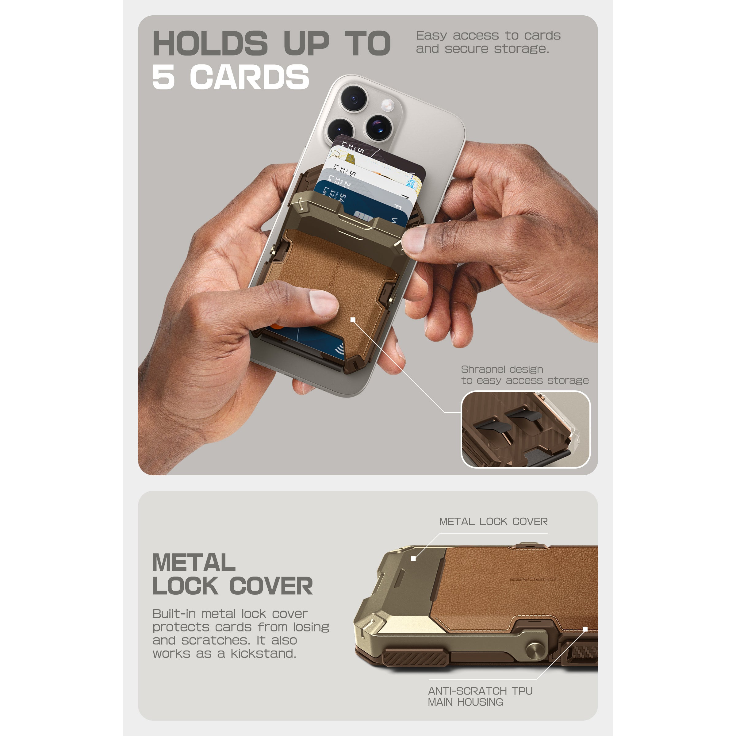 MagFlip Magnetic Wallet with Stand - Premium Brown Leather Wallet for Men | RFID Blocking | Slim Minimalist Design | Perfect for Travel, Business & Everyday Use