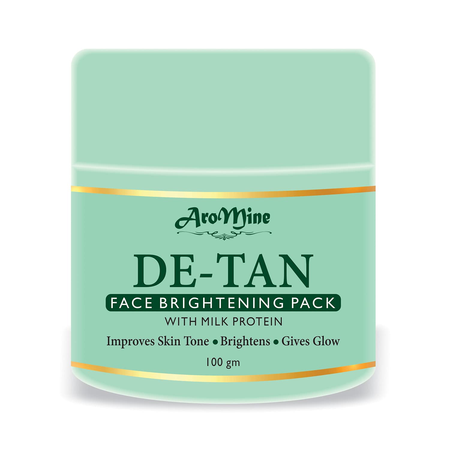 AroMine DeTan Face Pack - Skin Brightening & Tan Removal Face Mask for Glowing Skin | Oil Control, Acne Treatment, Pigmentation Reduction | Brightening Facial Mask for Women & Men (100g) - Perfect for Daily Skincare Routine & Post-Sun Care
