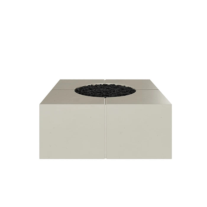 Bloq Square Fire Pit Table - Outdoor Gas Fire Pit with Lava Rocks, Perfect for Patio, Backyard, and Garden Gatherings