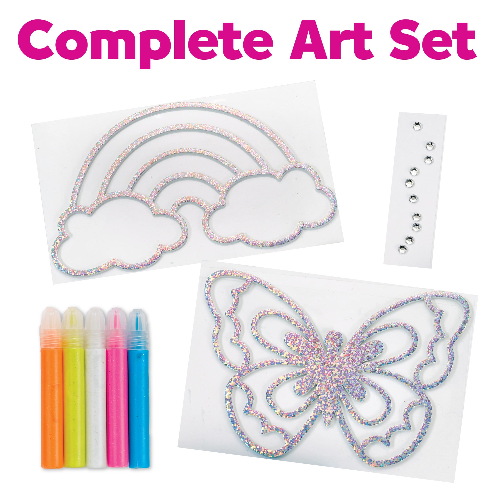 Easy Sparkle Window Art Kit - DIY Stained Glass Painting for Kids & Adults - Creative Home Decor & Party Activity #6272000 - Perfect for Holidays, Birthdays & Classroom Projects