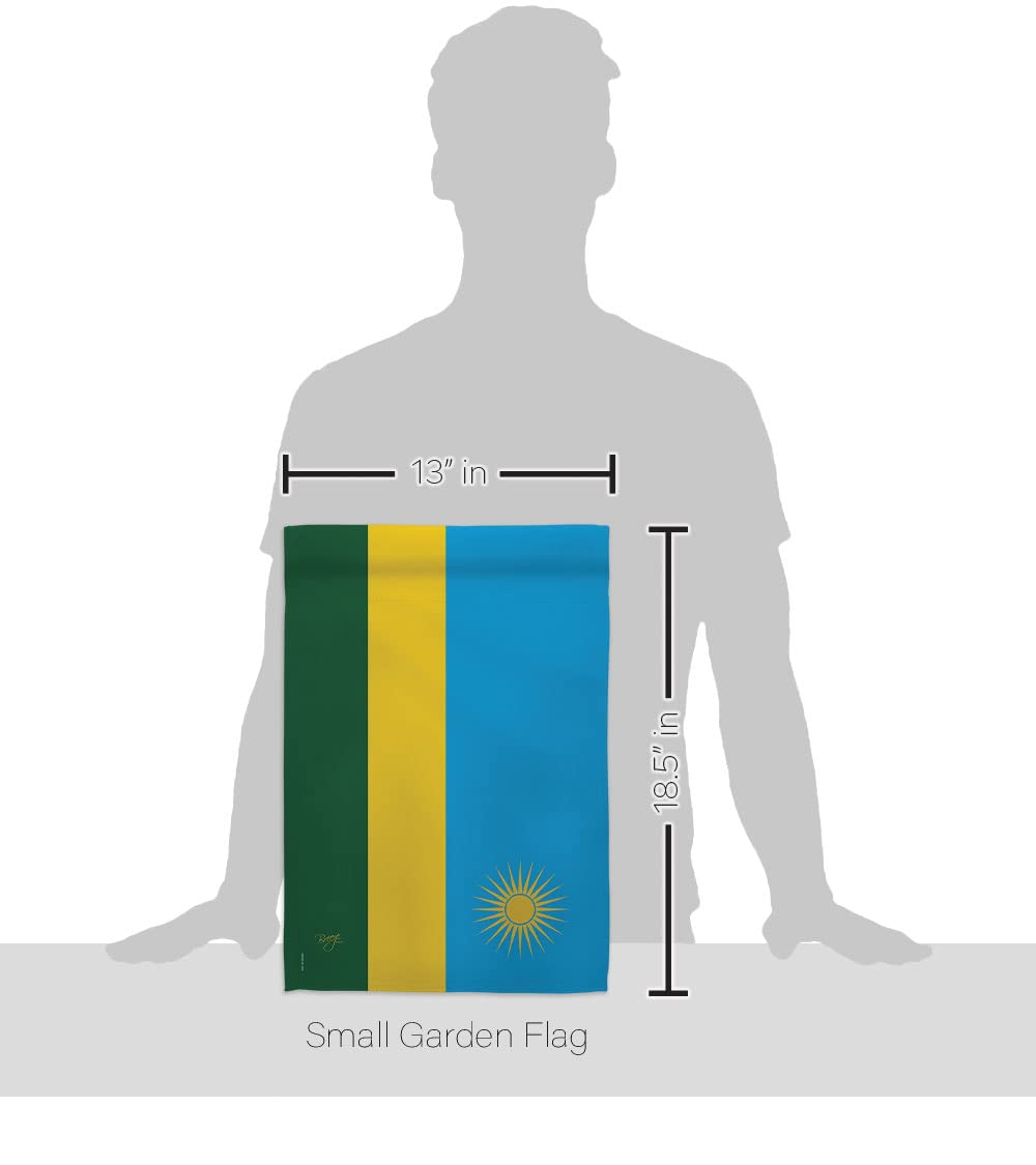 Rwanda Garden Flag Set with Stand - Double-Sided Yard Decor for Home & Gifts